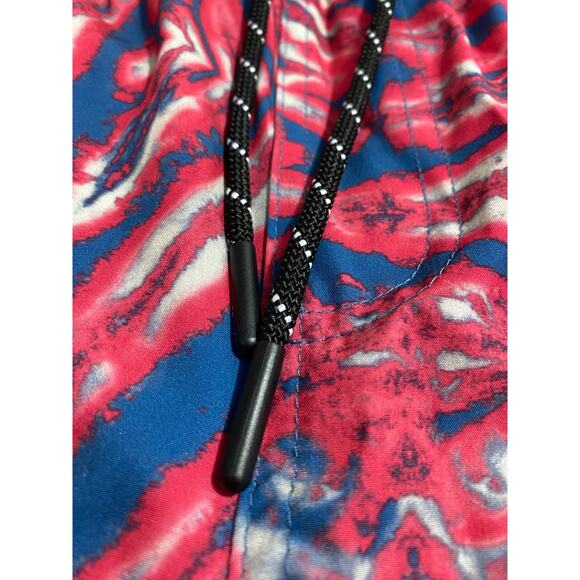 NEFF Board Shorts Mens Red Blue Tie Dye Unlined Shorts Size Medium - Picture 9 of 10